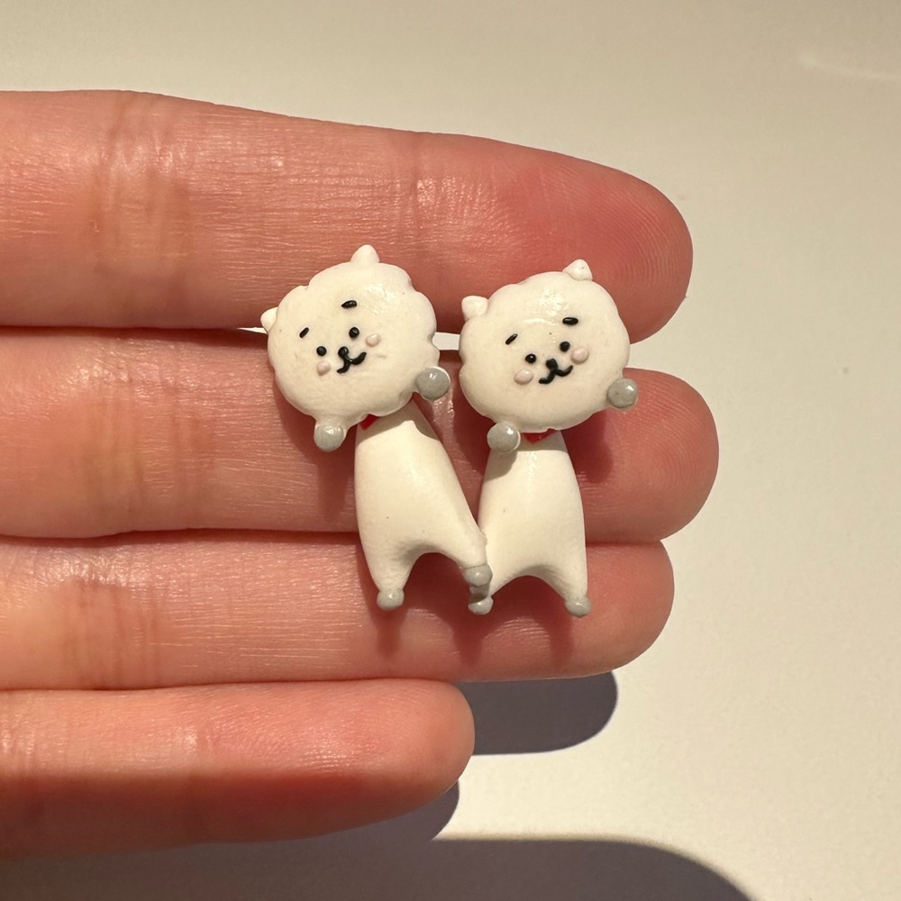 BTS BT21 Universtar Earrings RJ JIN KPOP Handmade polymer clay Stud earrings